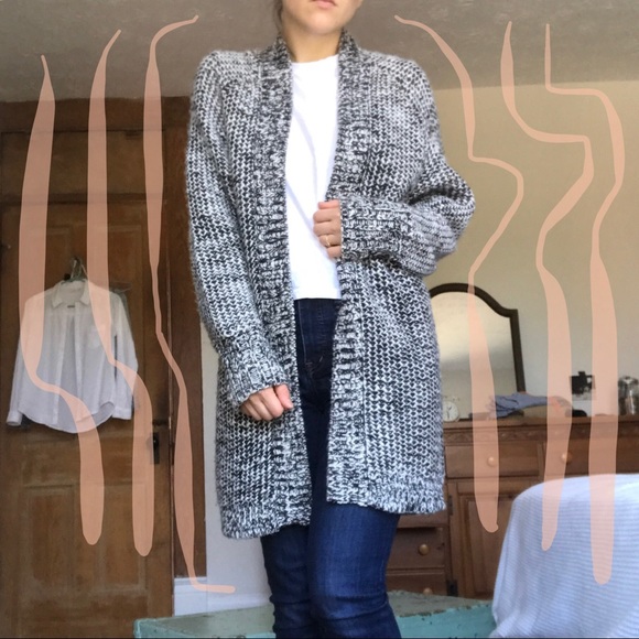 oversized open knit cardigan - Picture 2 of 7